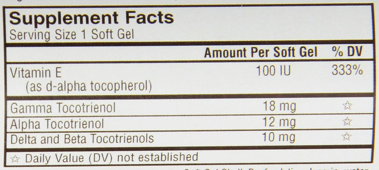 180 Softgels of Carlson Labs Tocotrienols with Natural Vitamin E for Antioxidant Support