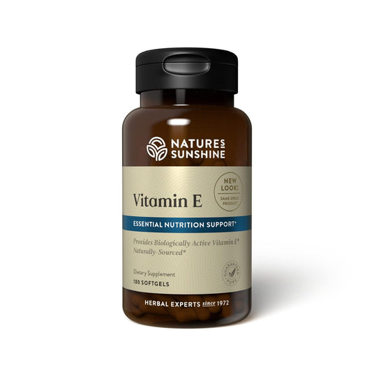180 Softgels of Nature's Sunshine Vitamin E 100 IU - Antioxidant Supplement for Immune Support and Skin Health