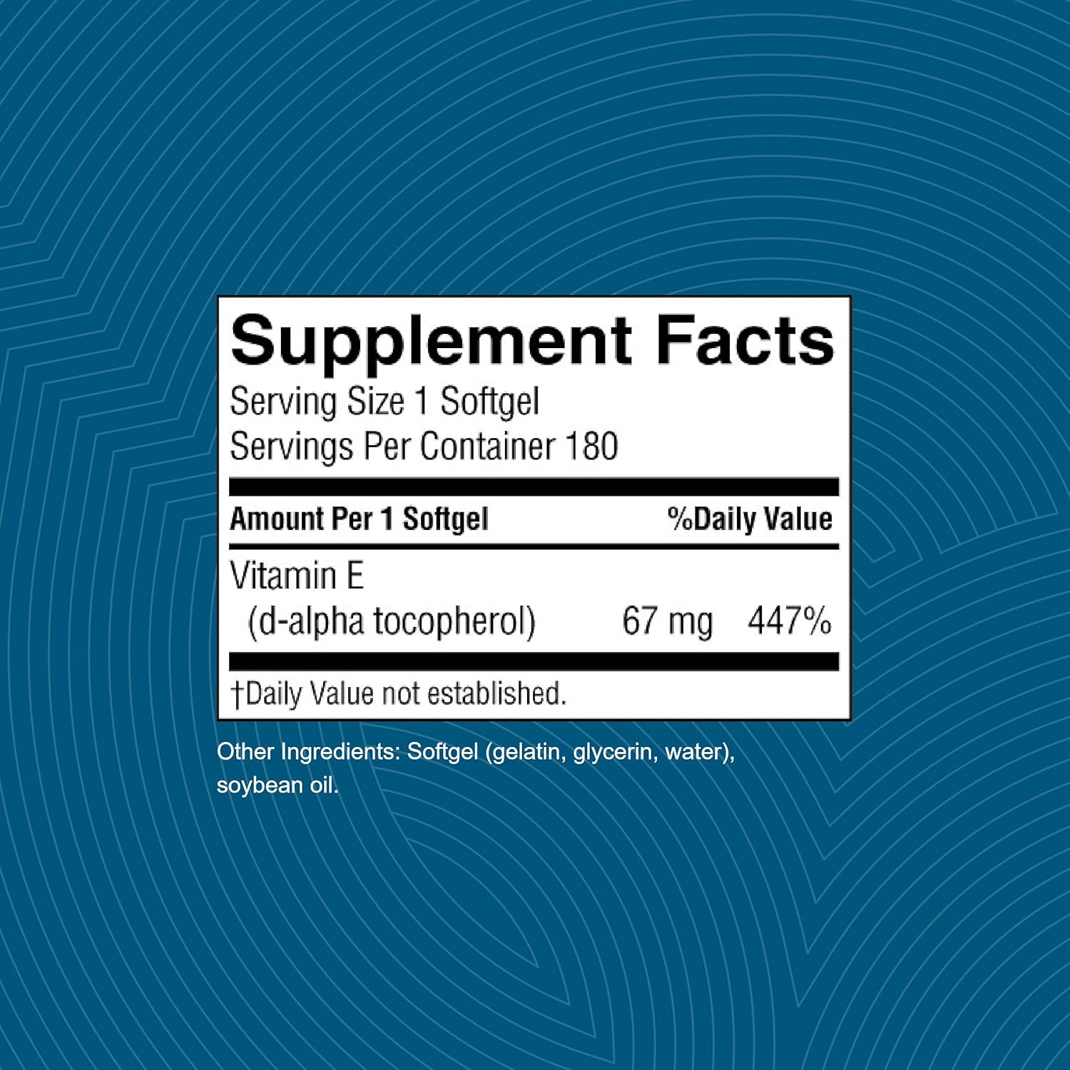 180 Softgels of Nature's Sunshine Vitamin E 100 IU - Antioxidant Supplement for Immune Support and Skin Health