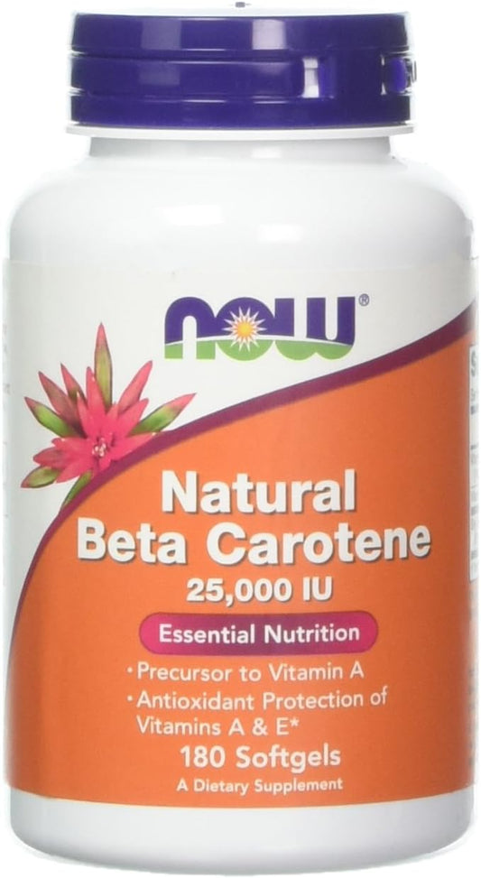 180 Softgels of Now Foods Natural Beta Carotene Supplement