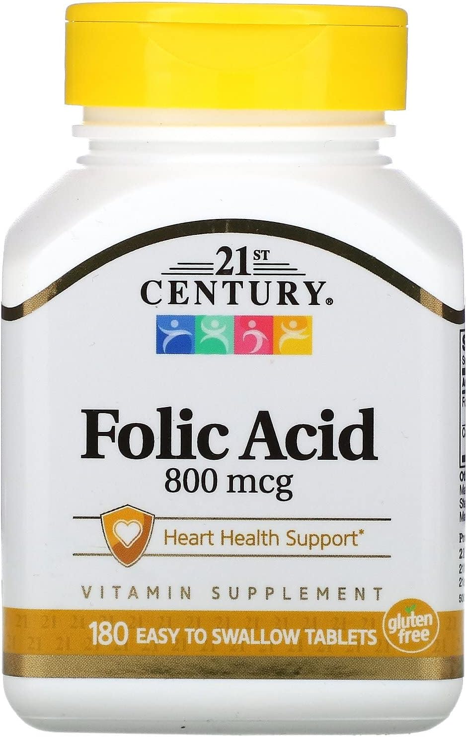 180 Tablets of 21st Century Folic Acid 800mcg Supplement for Daily Nutrition