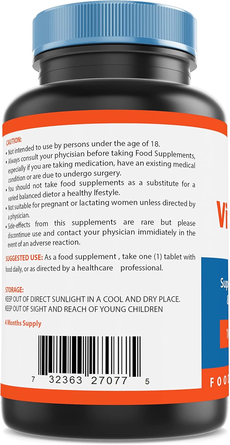 180 Tablets of Nova Nutritions Vitamin B2 Riboflavin 100 mg for Energy Production & Overall Health Support
