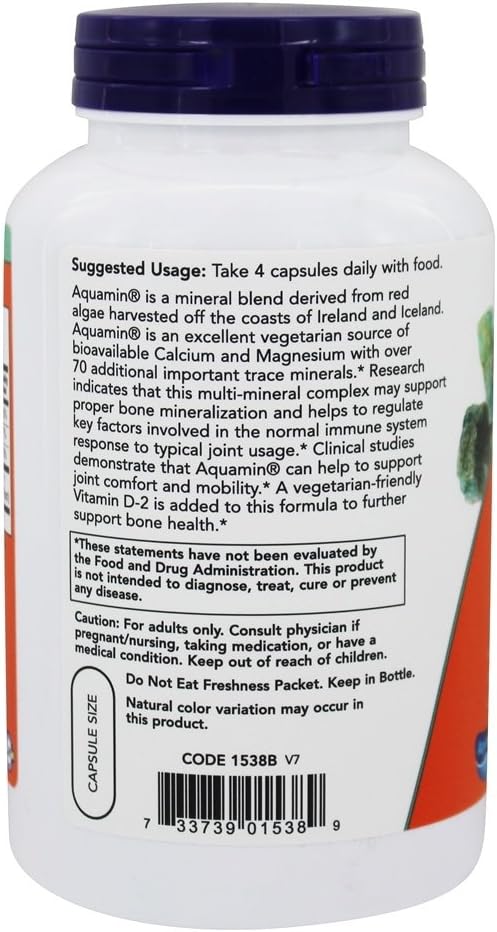180 Vegetarian Capsules of NOW Foods Red Mineral Algae Calcium Supplement