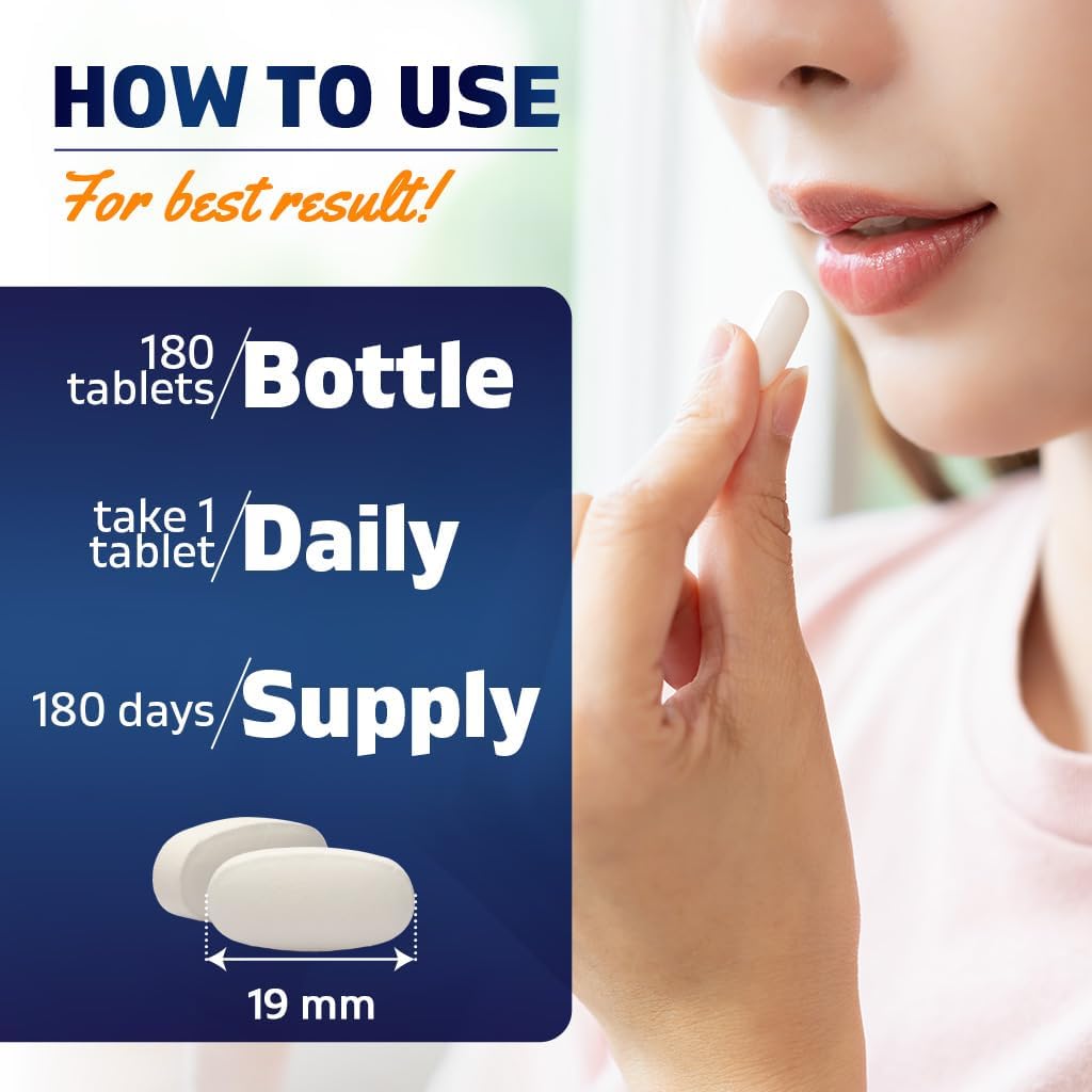 180 Vegetarian Tablets of Vitamatic Magnesium Glycinate with B6 for Muscle, Joint, and Heart Health - 500mg per Tablet - BoostGo Australia