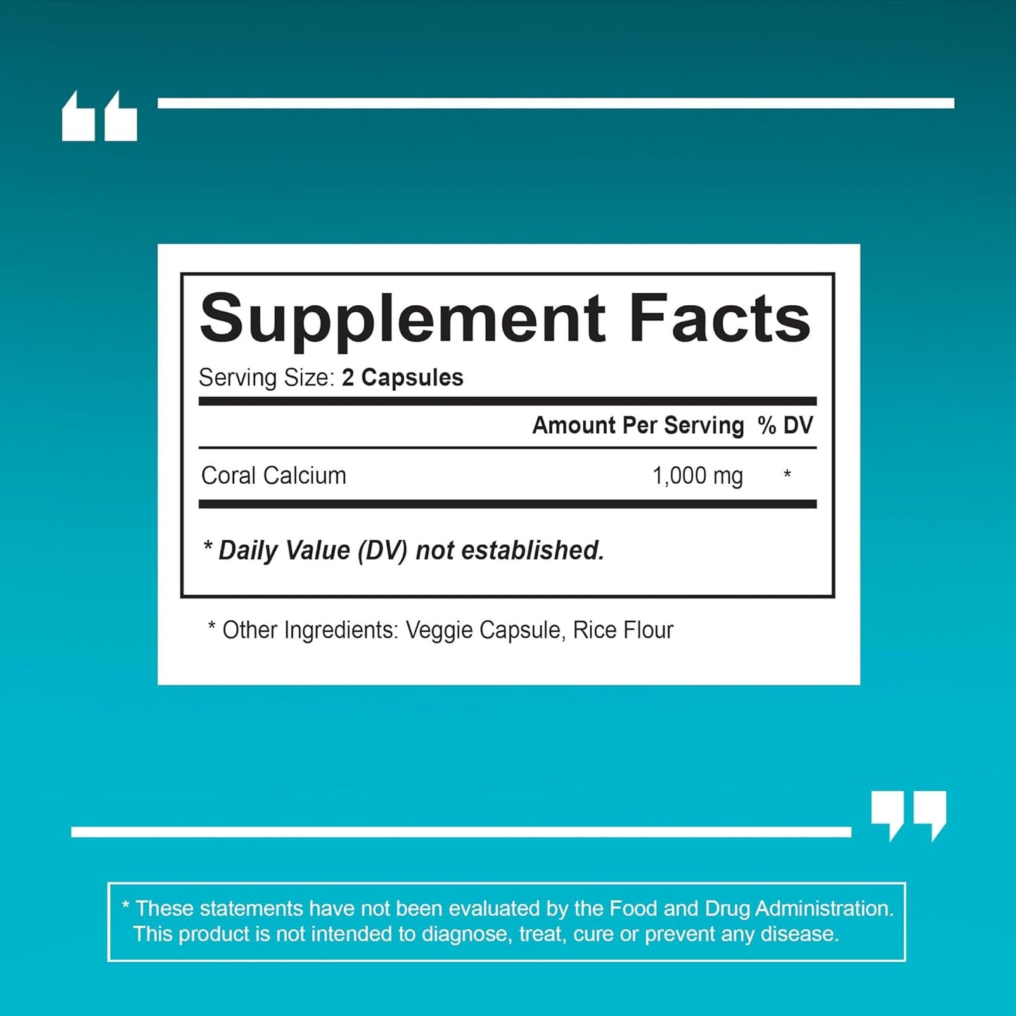 180 Veggie Capsules of Vitapia Coral Calcium Powder 1000mg - Non-GMO & Gluten-Free Supplement for Bone Health, PH Balance, and Trace Minerals Support
