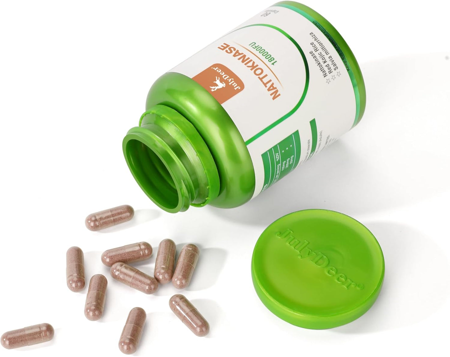 180,000FU Nattokinase Supplement - 60 Capsules for Cardiovascular Support - Vegetarian Friendly