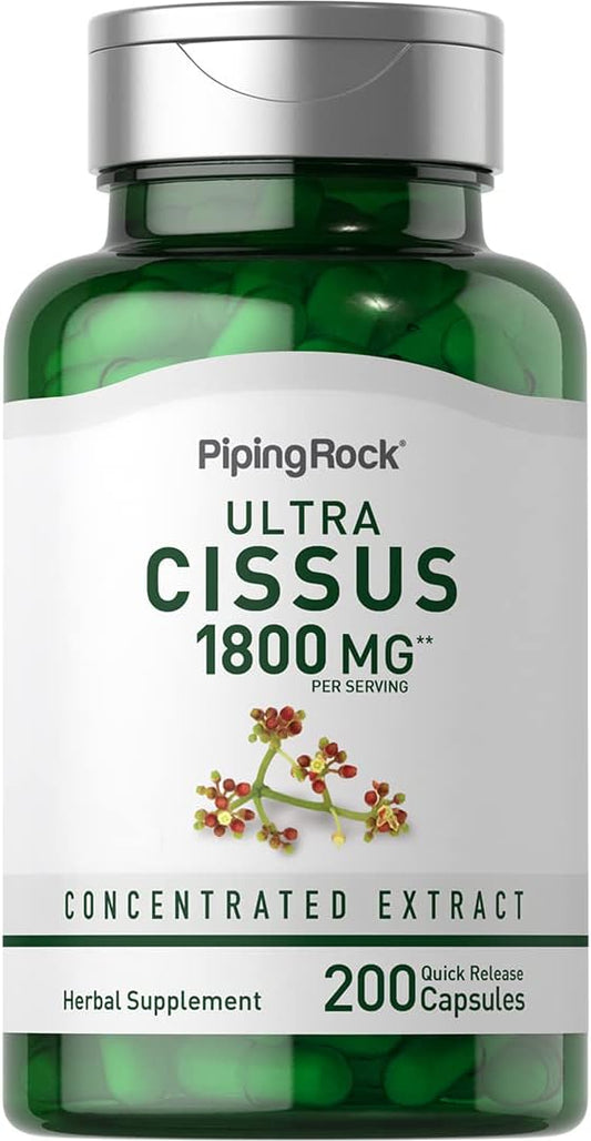 1800mg Cissus Quadrangularis Supplement - 200 Capsules - Ultra Concentrated Herbal Extract - Non-GMO & Gluten Free