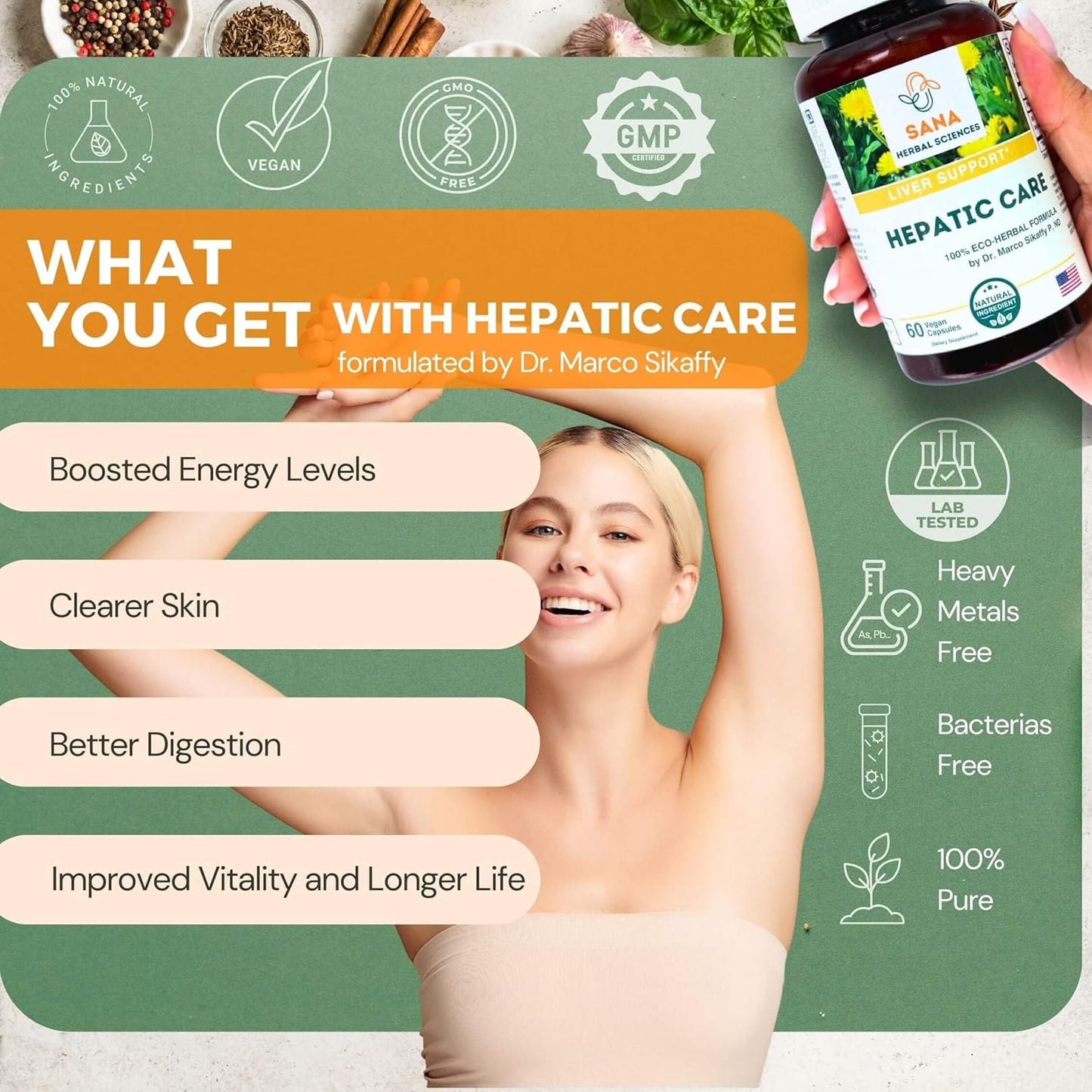 1800mg Liver Cleanse Detox Supplement with Milk Thistle, Turmeric, and Dandelion Root by Sana Herbal Sciences