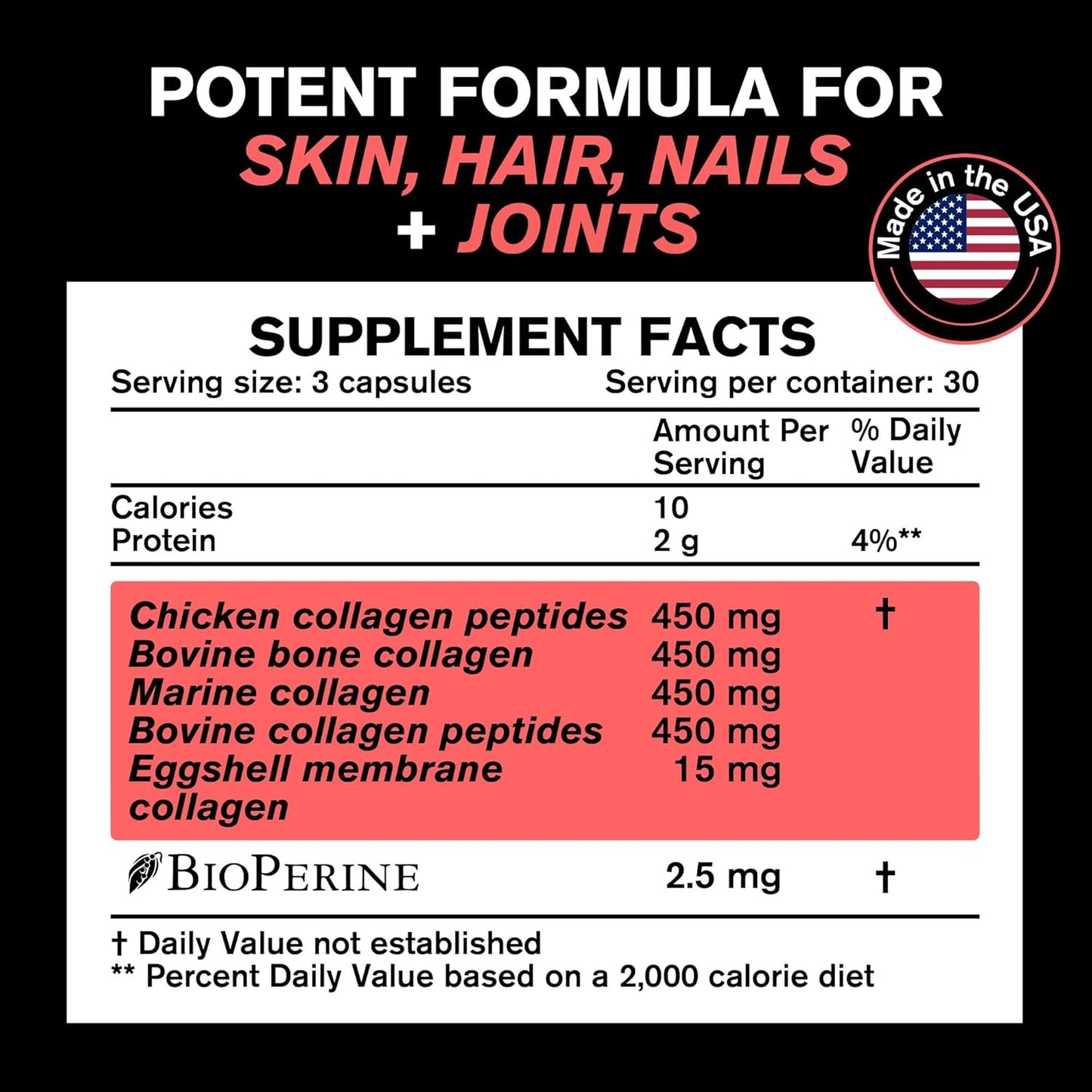 1800mg Multi Collagen Supplements for Hair, Skin & Joints - Grass Fed Hydrolyzed Protein Powder for Men & Women - Non GMO Peptides Pills - Types I, II, III, V & X - BoostGo Australia
