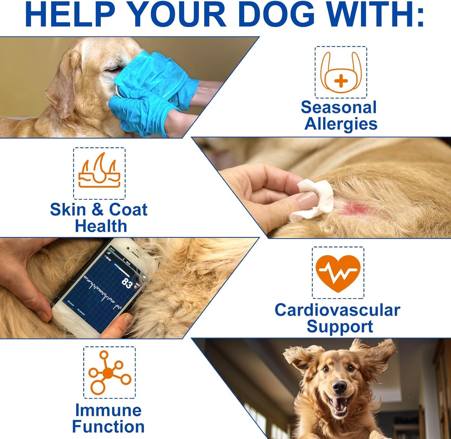 180P Omega 3 Fish Oil Tablets for Dogs - Supports Seasonal Allergies, Itchy Skin, Coat Health - Pet Dog Fish Supplements Omega-3 6 9, Vitamin E