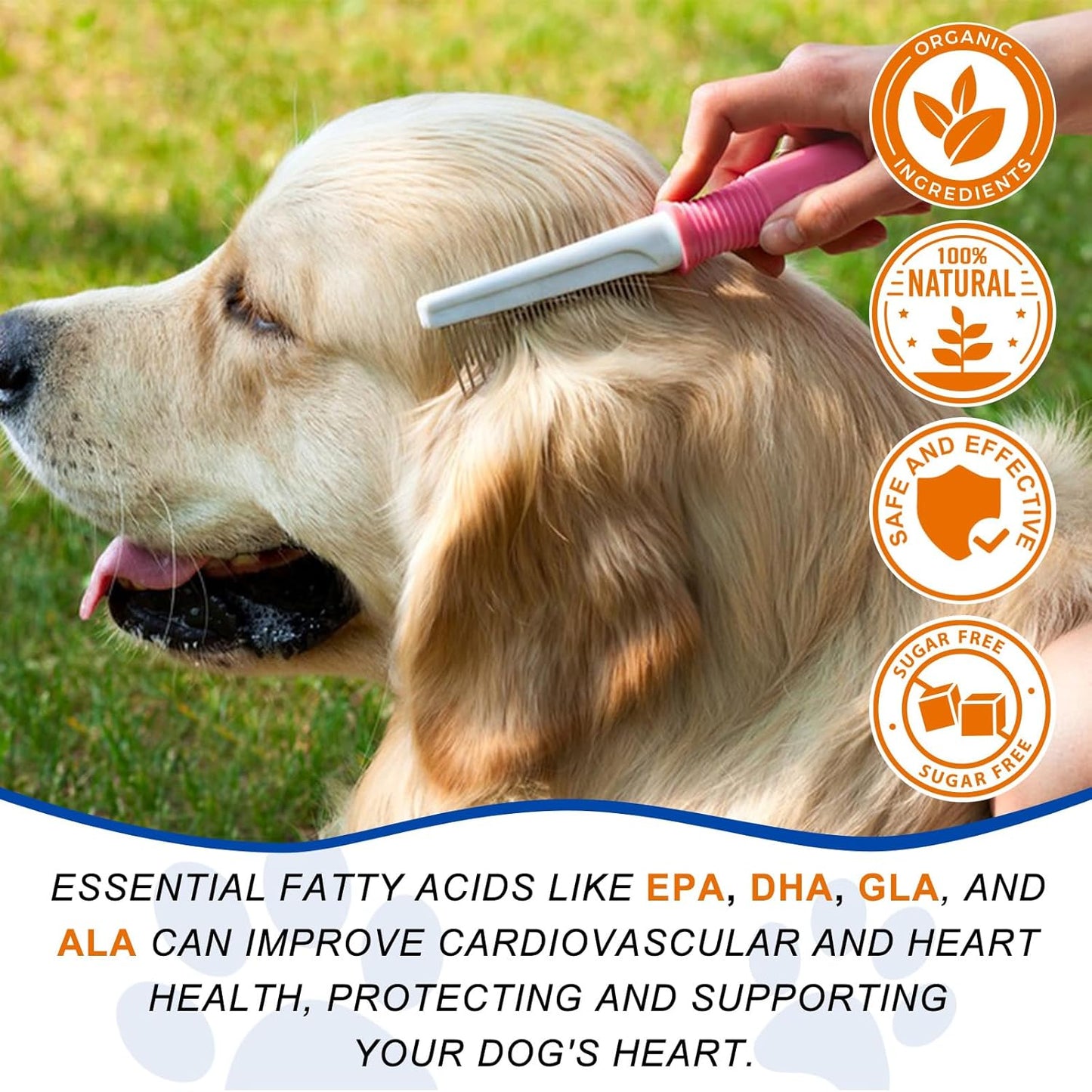 180P Omega 3 Fish Oil Tablets for Dogs - Supports Seasonal Allergies, Itchy Skin, Coat Health - Pet Dog Fish Supplements Omega-3 6 9, Vitamin E