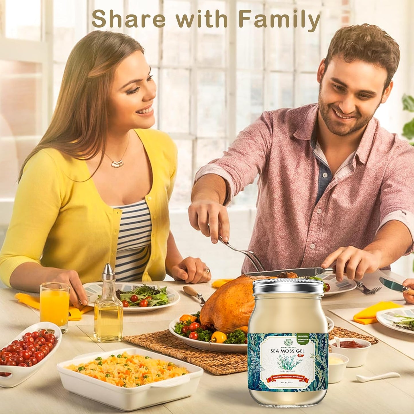 18OZ NourishLife Wildcrafted Irish Sea Moss Gel with 102 Minerals, Proteins & Vitamins - Raw Seamoss Gel Nutritional Supplement