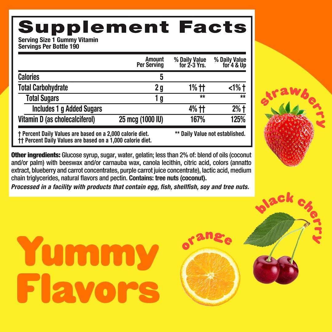 190 Count Lil Critters Vitamin D Gummy Bears for Kids