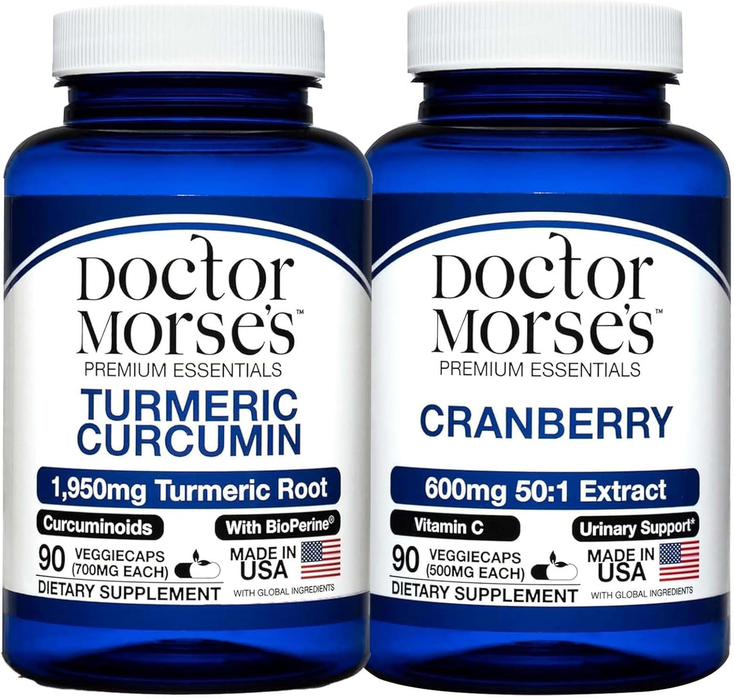 1950mg Turmeric Curcumin & 30000mg Cranberry Bundle for Joint, Urinary Tract, and Immune Support - with BioPerine, Vitamin C - 90 Capsules - BoostGo Australia