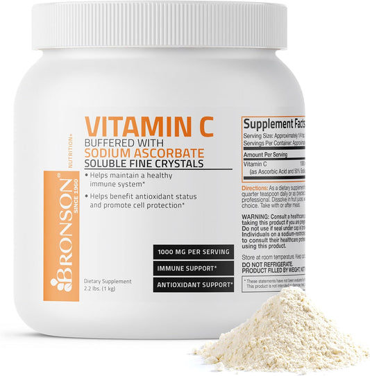 1kg Bronson Buffered Vitamin C Powder for Immune System Support & Antioxidant Protection - BoostGo Australia