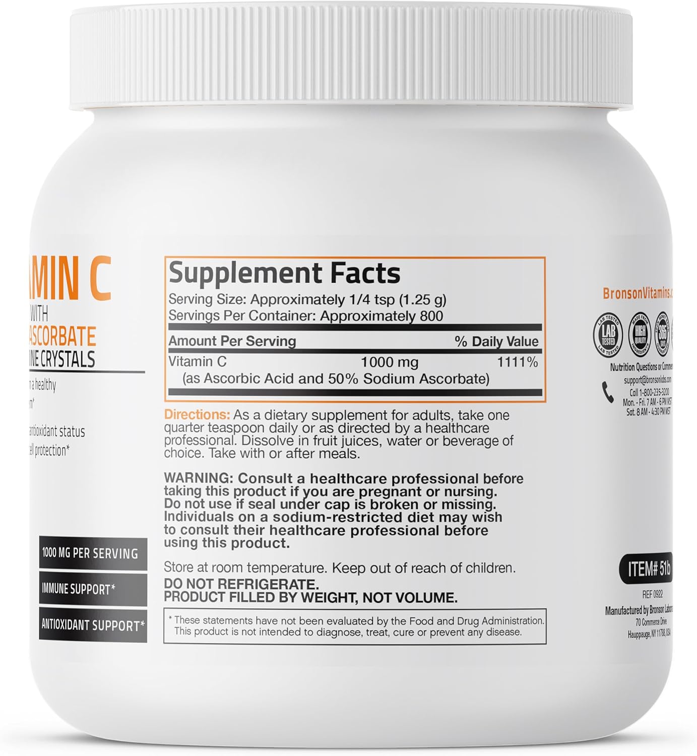 1kg Bronson Buffered Vitamin C Powder for Immune System Support & Antioxidant Protection - BoostGo Australia