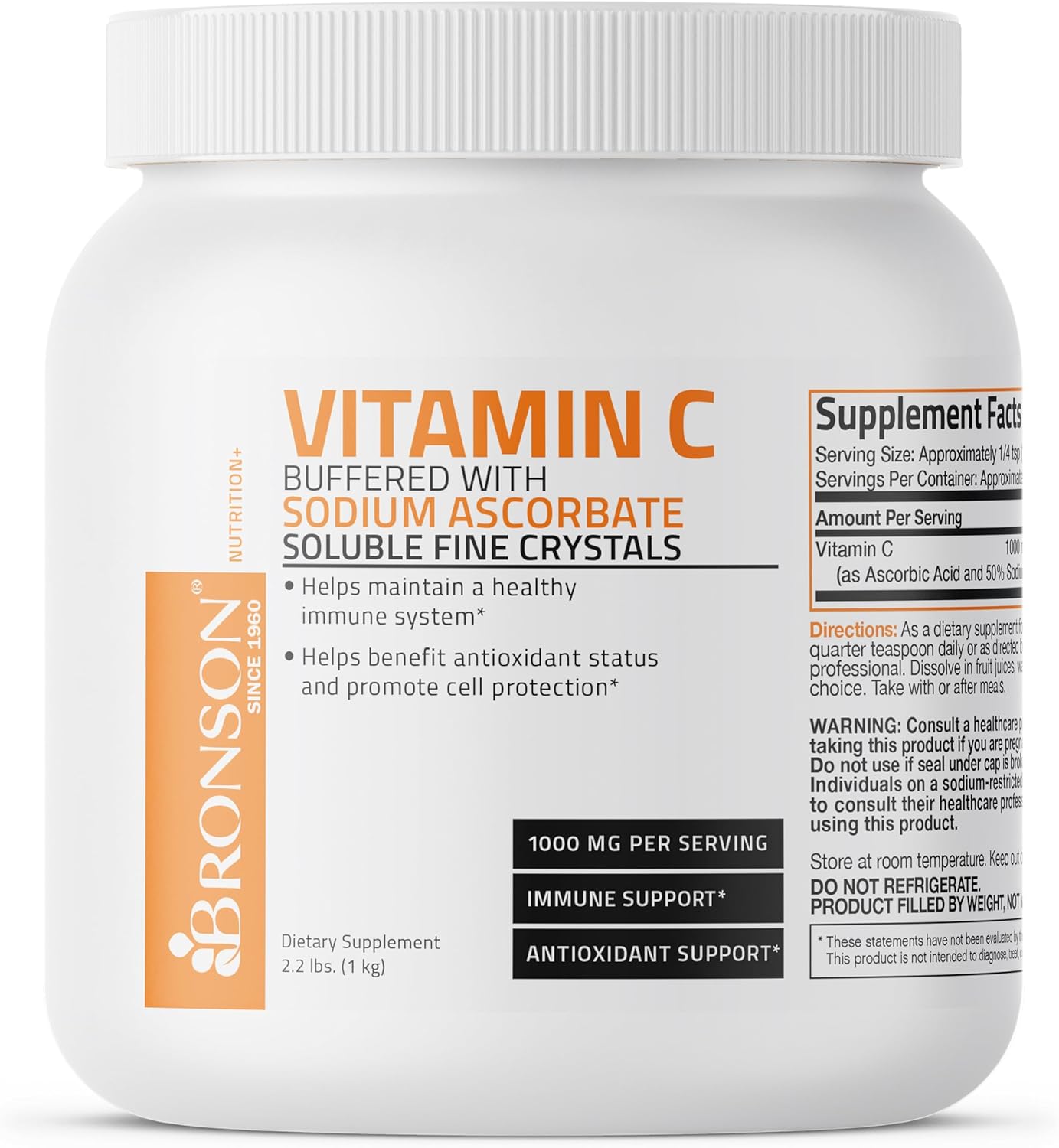 1kg Bronson Buffered Vitamin C Powder for Immune System Support & Antioxidant Protection - BoostGo Australia