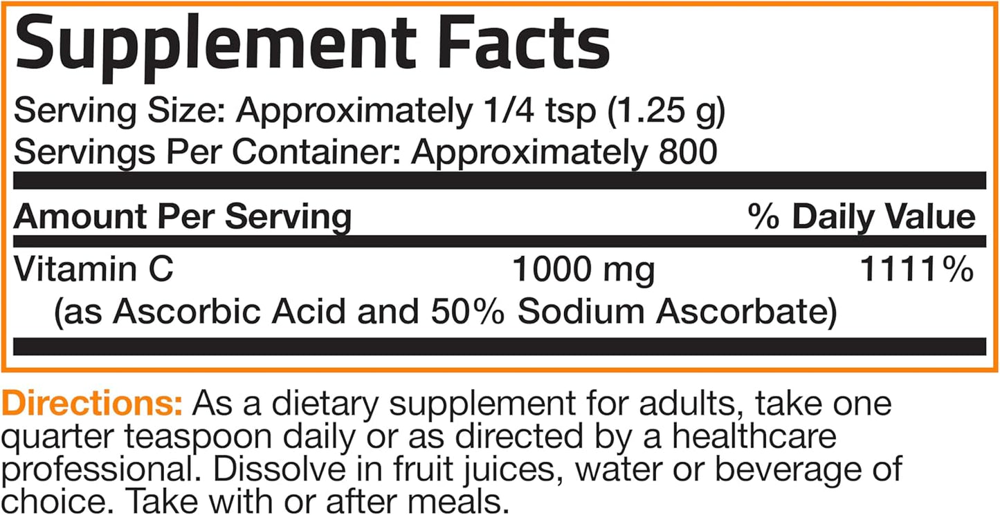 1kg Bronson Buffered Vitamin C Powder for Immune System Support & Antioxidant Protection - BoostGo Australia