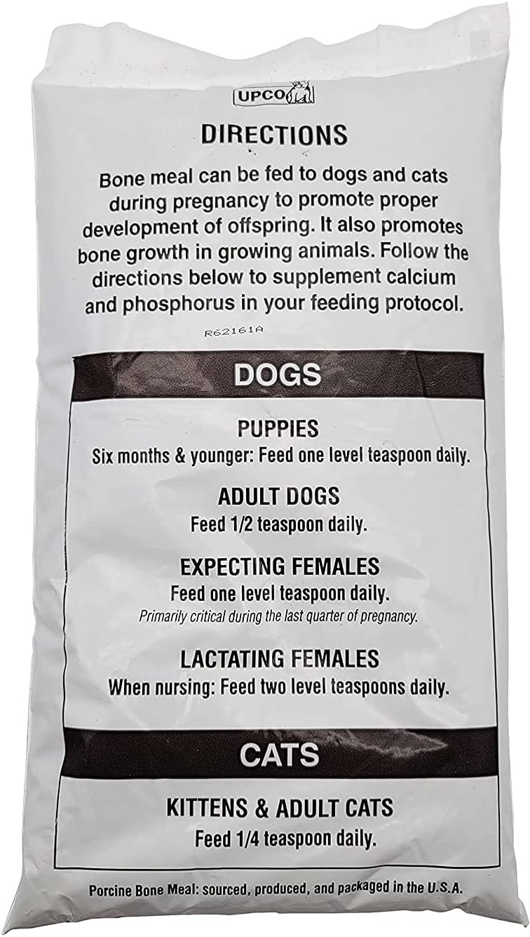 1Lb Bag of UPCo Bone Meal Supplement for Dogs and Cats - Natural Calcium and Phosphorus Source for Pets