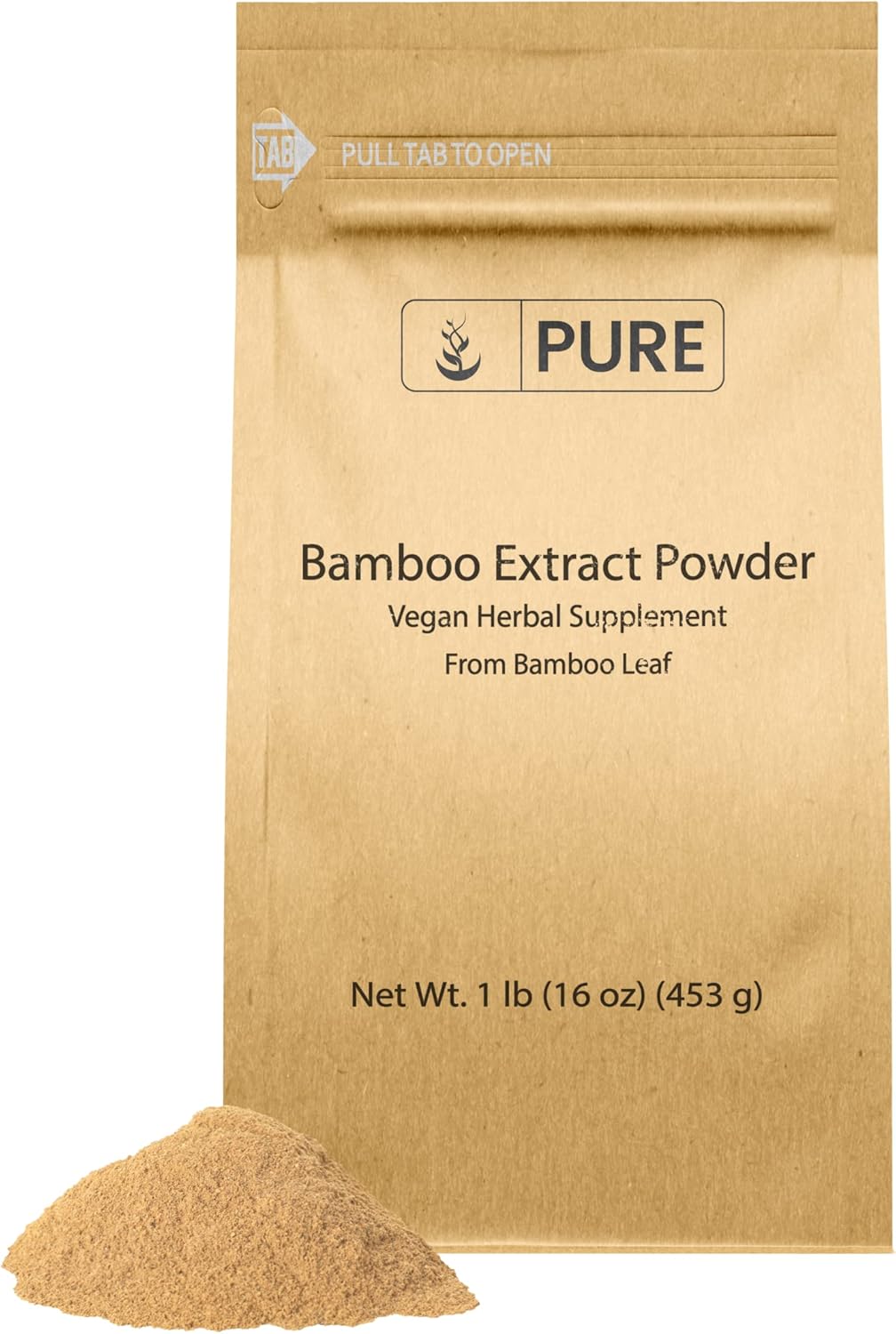 1lb Bamboo Extract Powder - Pure Original Ingredients, Non-GMO, Gluten-Free Herbal Supplement - Lab-Verified