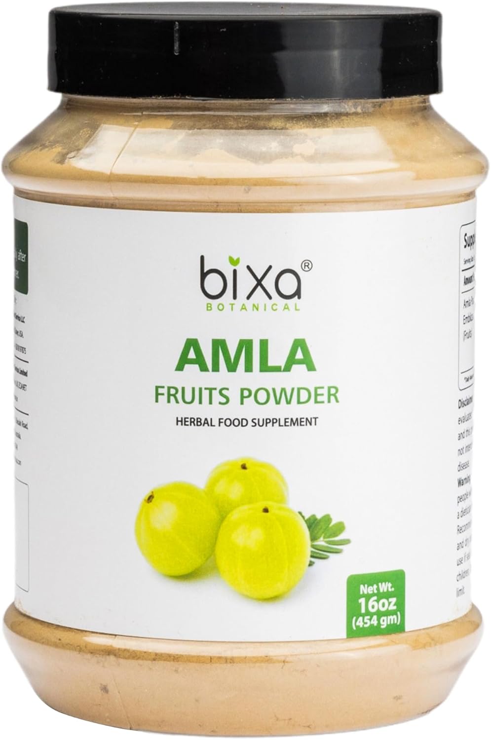 1lb Bixa Botanical Amla Powder - Herbal Supplement for Antioxidant & Immunity Boost - 16oz.