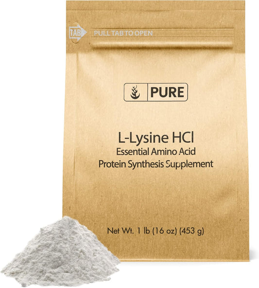 1lb L-Lysine HCl - Pure Original Alpha Amino Acid, Non-GMO, Gluten-Free