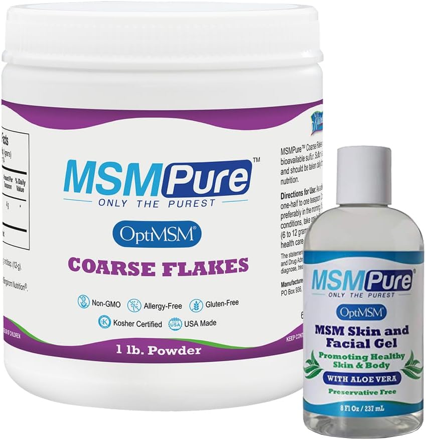 1lb MSM Flakes and 8oz MSM Gel Bundle with Organic Aloe - Kala Health MSMPure