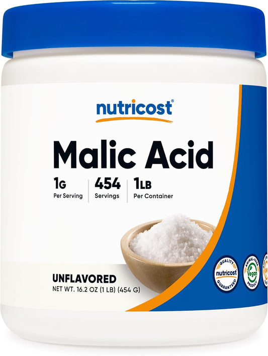1LB Nutricost Malic Acid Powder - Gluten Free, Non-GMO - 454 Grams