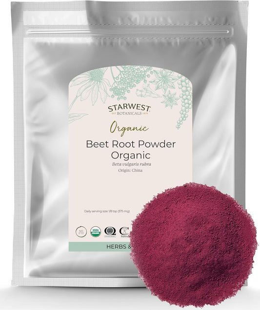 1lb Organic Beet Root Powder - USDA Certified by Starwest Botanicals