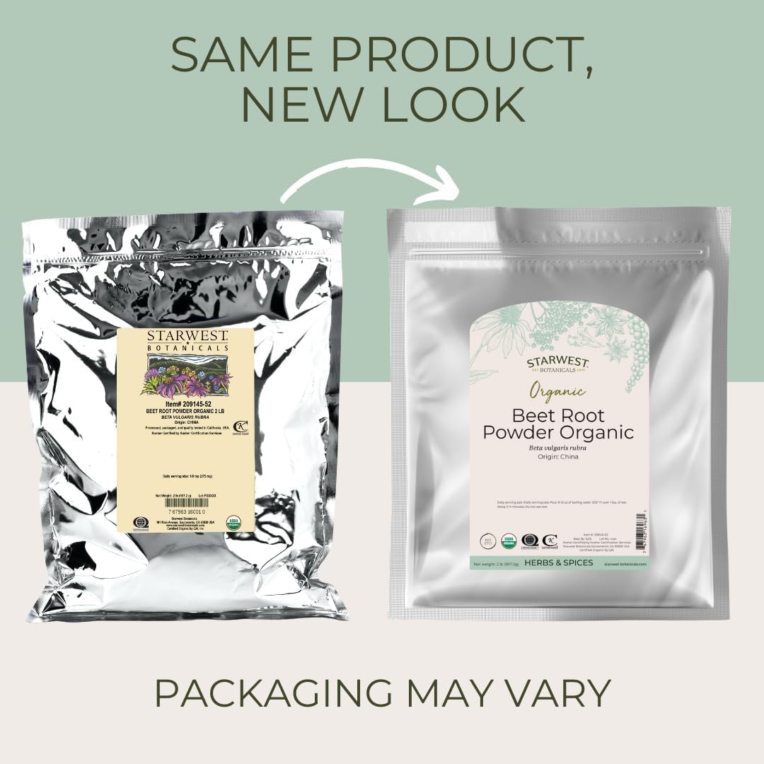 1lb Organic Beet Root Powder - USDA Certified by Starwest Botanicals