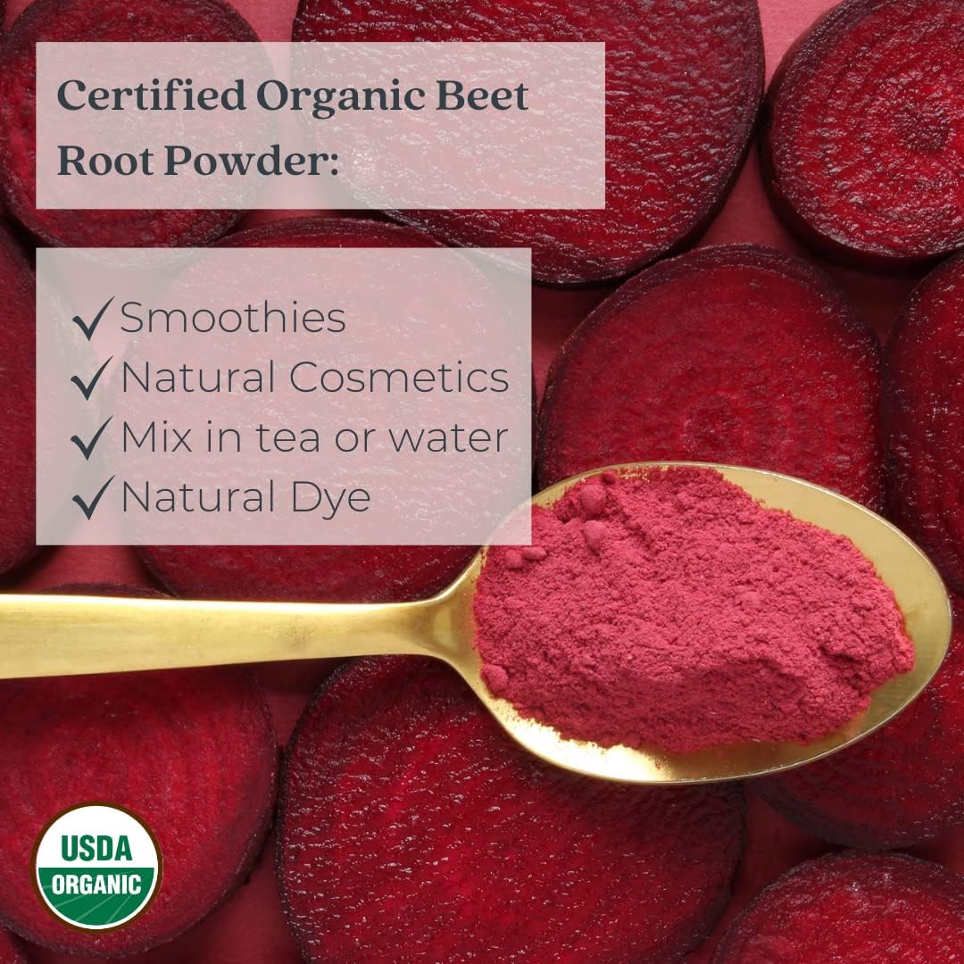1lb Organic Beet Root Powder - USDA Certified by Starwest Botanicals