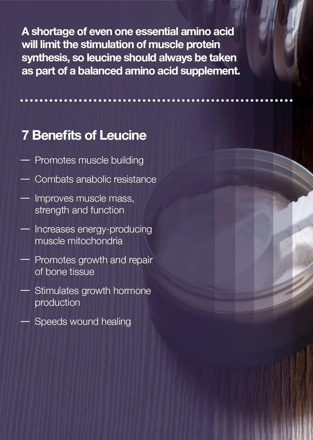 1lb Puriva Nutrition L-Leucine Powder: Pure Amino Acid Supplement for Muscle Growth & Recovery