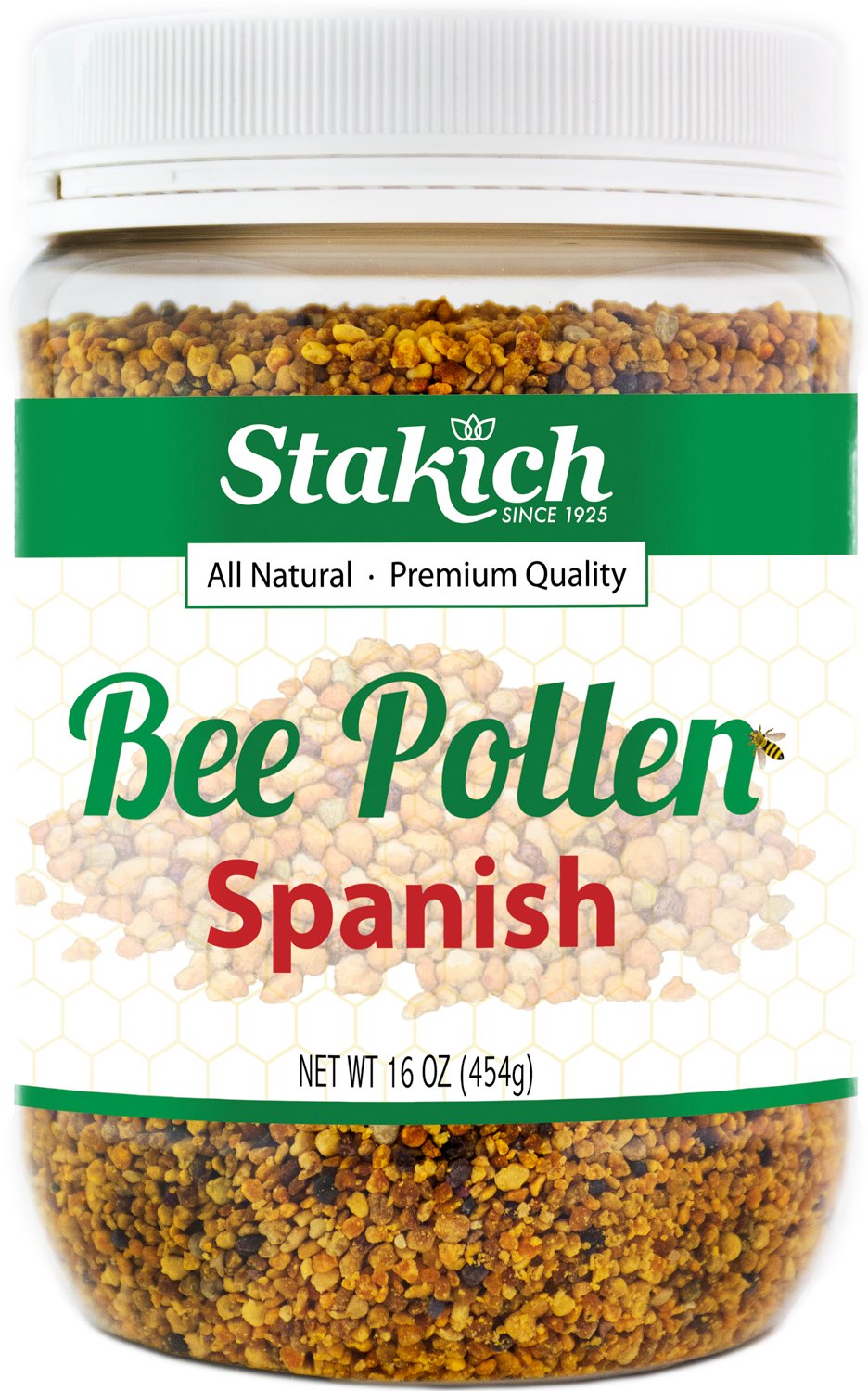 1lb Stakich Spanish Bee Pollen Granules - Pure, Natural, Unprocessed - 16oz