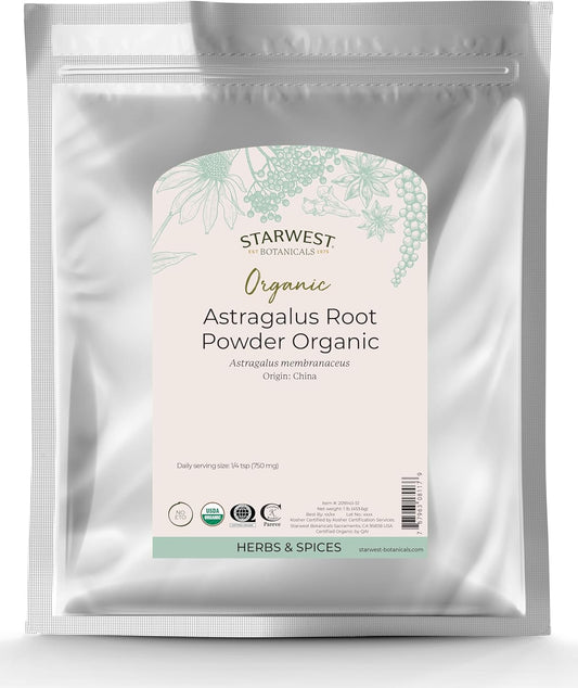 1lb Starwest Botanicals Astragalus Root Powder - Organic & Pure