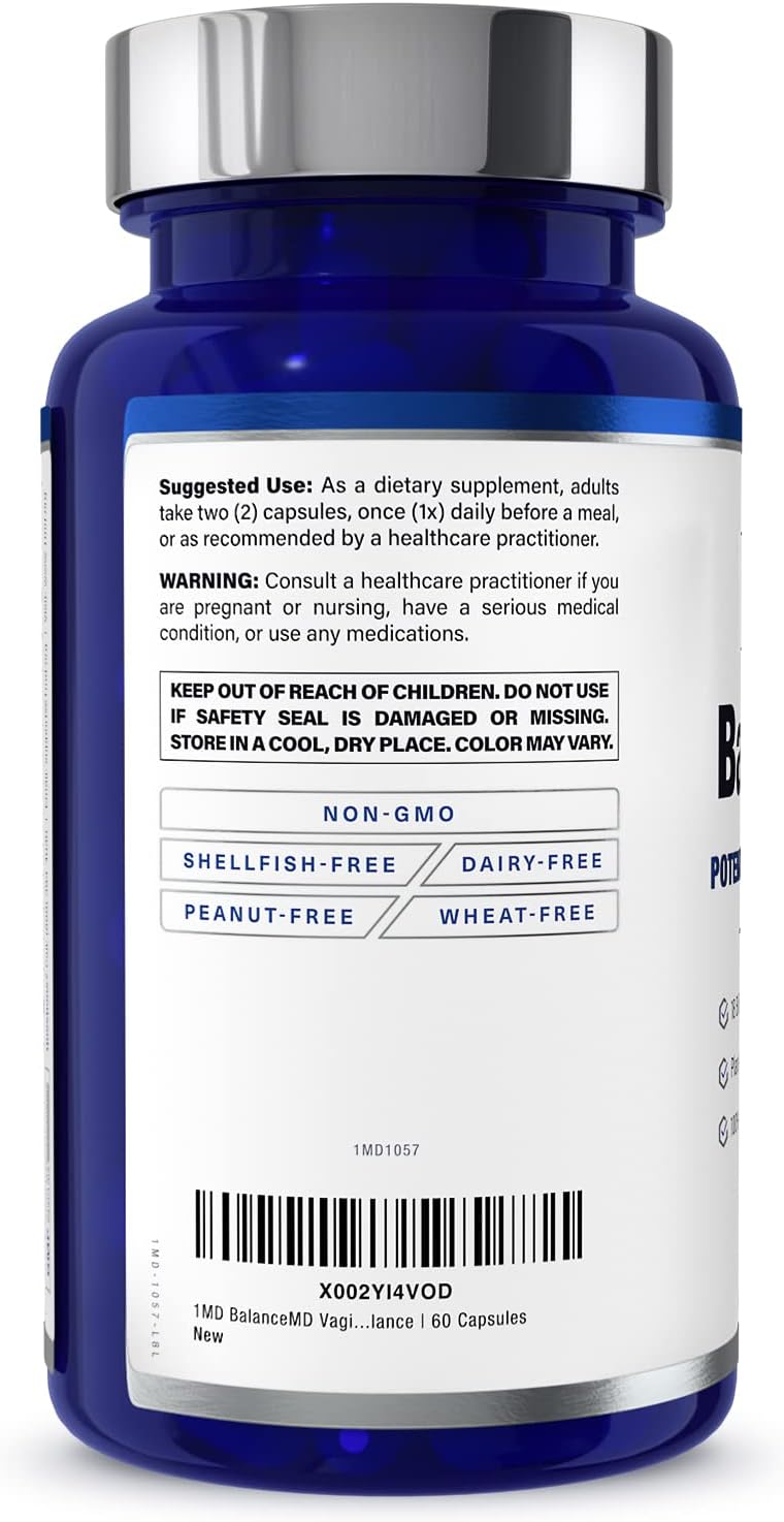 1MD Nutrition BalanceMD Vaginal Probiotics with Oregano & Caprylic Acid - Supports Intestinal Flora Balance - 120 Capsules