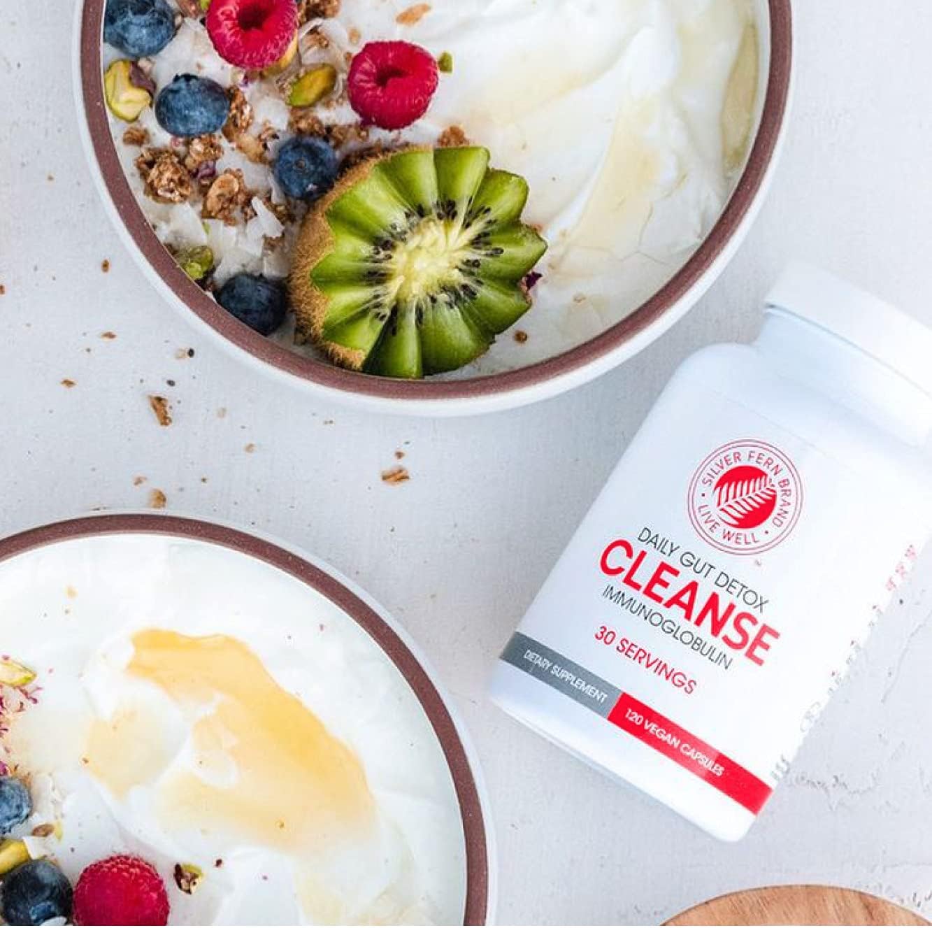 2 Bottle Daily Gut Detox Cleanse - 240 Capsules - 60 Day Supply - Immunoglobulin G, A & M - Digestive & Immune Support - Postbiotic Formula