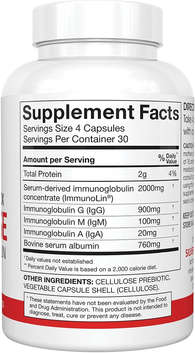 2 Bottle Daily Gut Detox Cleanse - 240 Capsules - 60 Day Supply - Immunoglobulin G, A & M - Digestive & Immune Support - Postbiotic Formula