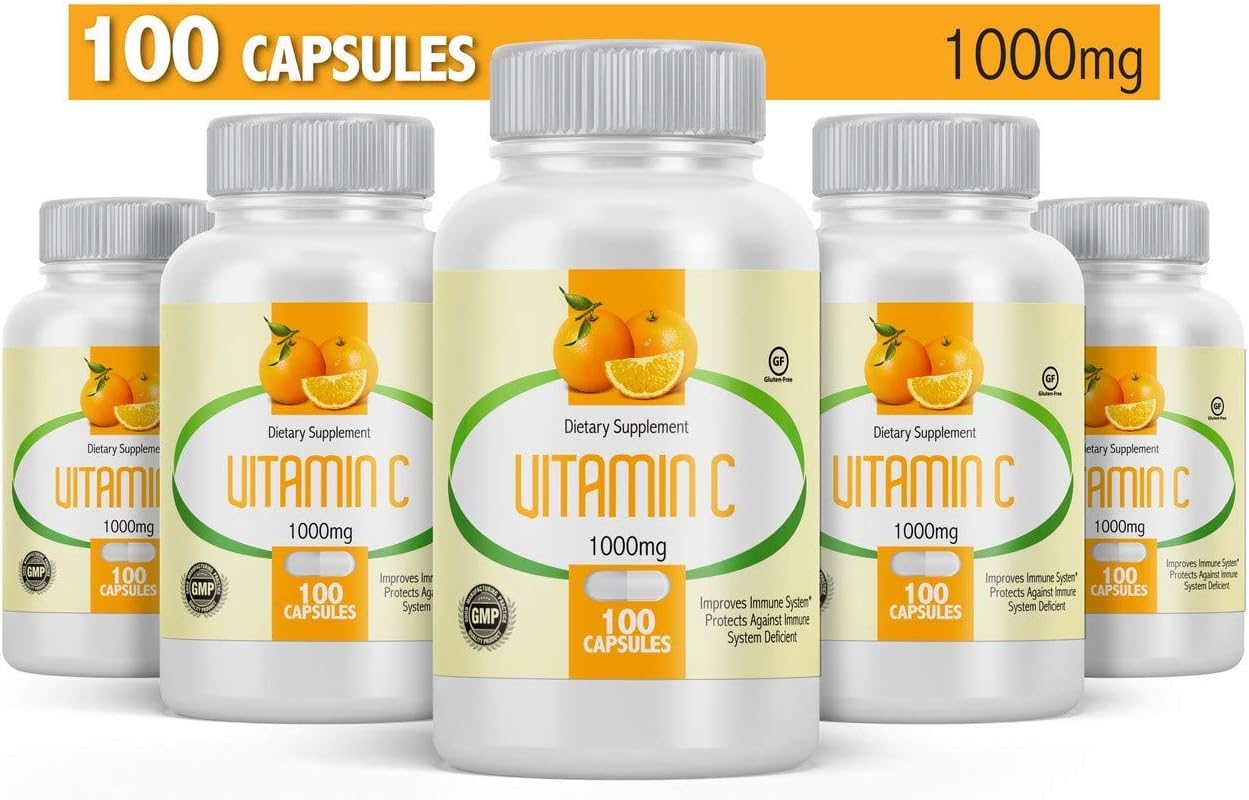 2 Bottles of Natural Vida Vitamin C 1000mg - 200 Capsules Total