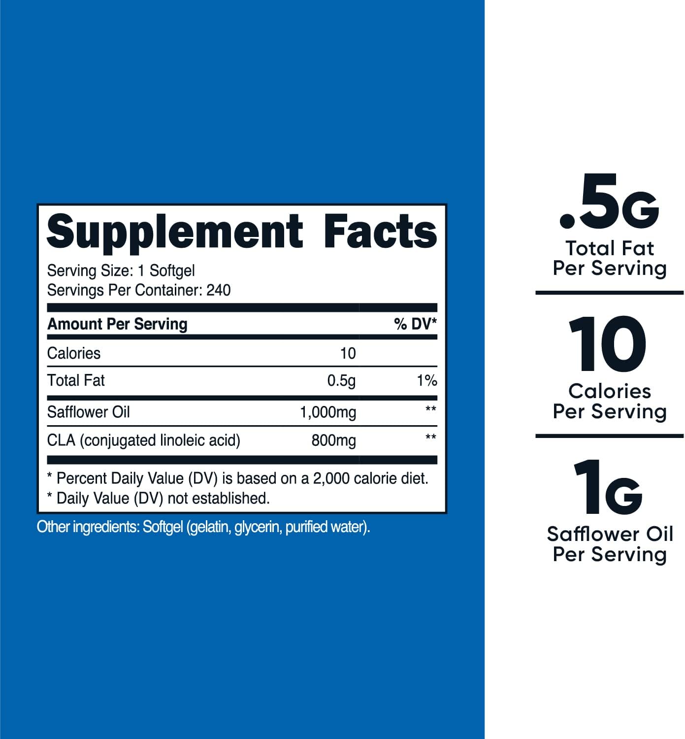2 Bottles of Nutricost CLA (Conjugated Linoleic Acid) 2,400mg, 240 Softgels - Non-GMO, Gluten Free, 800mg Per Softgel