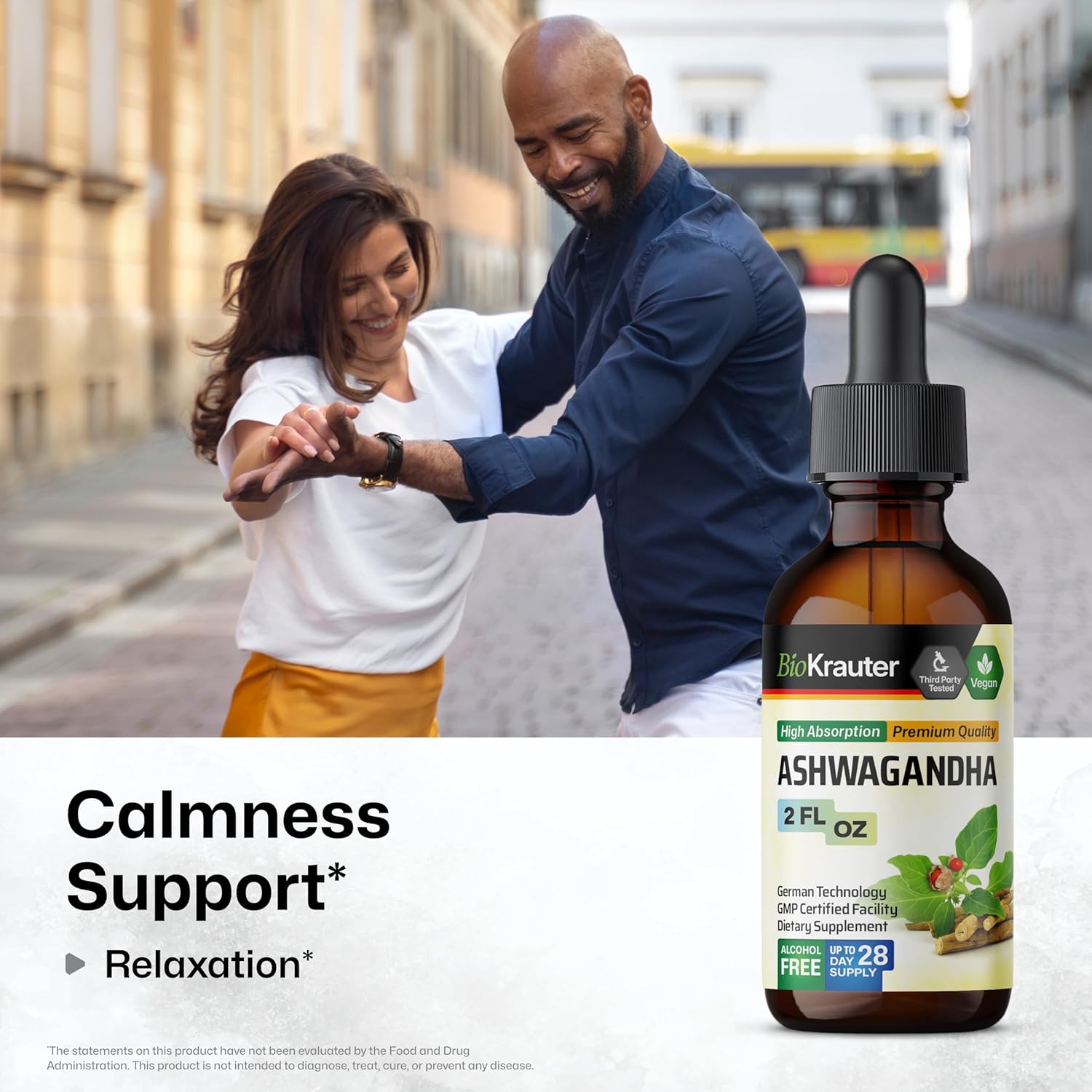 2 Fl. Oz. Ashwagandha and Rhodiola Rosea Tincture Bundle by BIO KRAUTER