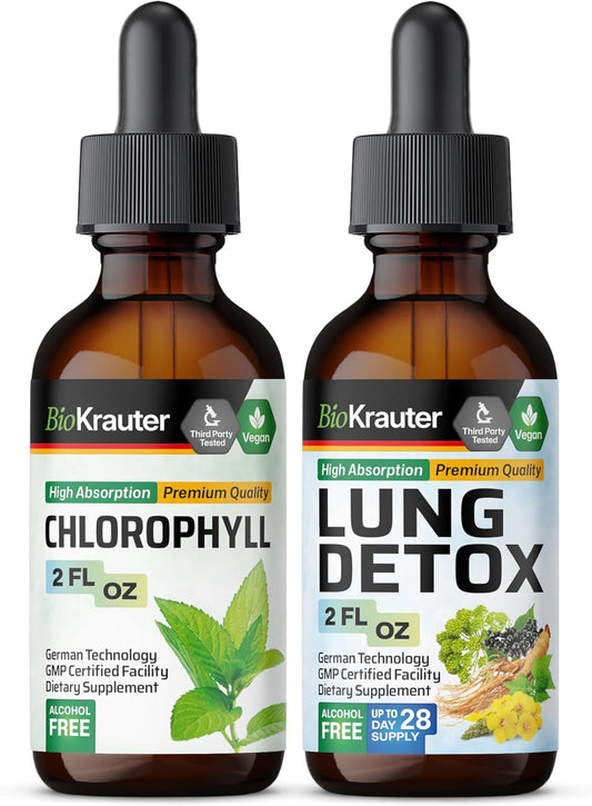 2 Fl. Oz. BIO KRAUTER Chlorophyll and Lung Detox Tincture for Respiratory Health