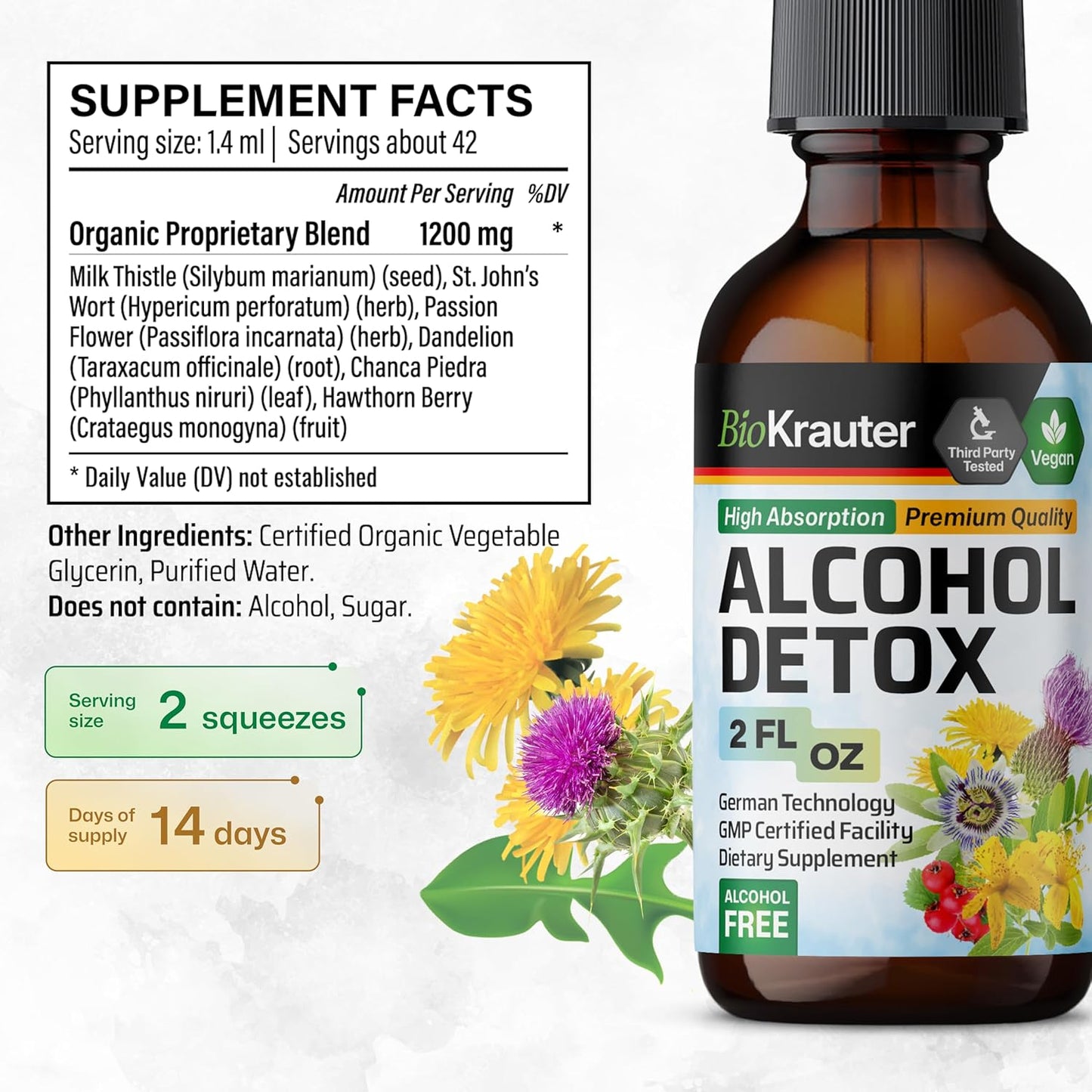 2 Fl. Oz. Bio Krauter Cilantro and Dandelion Herbal Tinctures