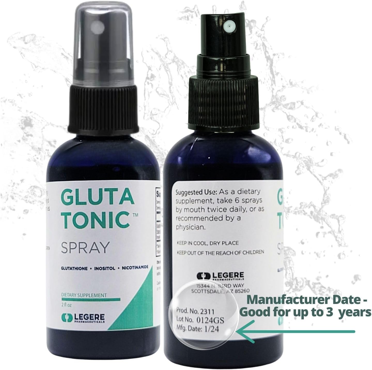 2 fl oz Legere Pharmaceuticals Glutathione Sublingual Liquid Spray