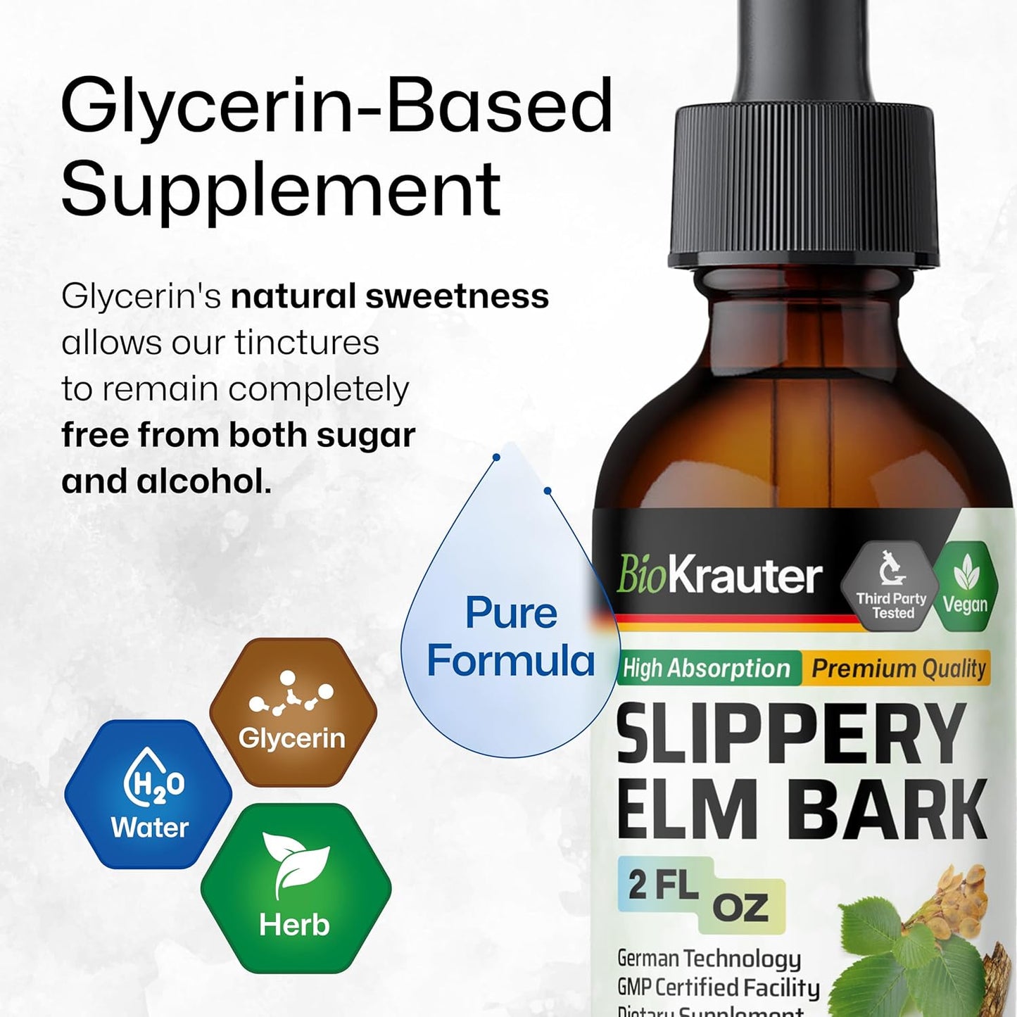 2 Fl. Oz. Lung Detox Tincture with Slippery Elm - Herbal Bio Krauter Respiratory Support Remedy