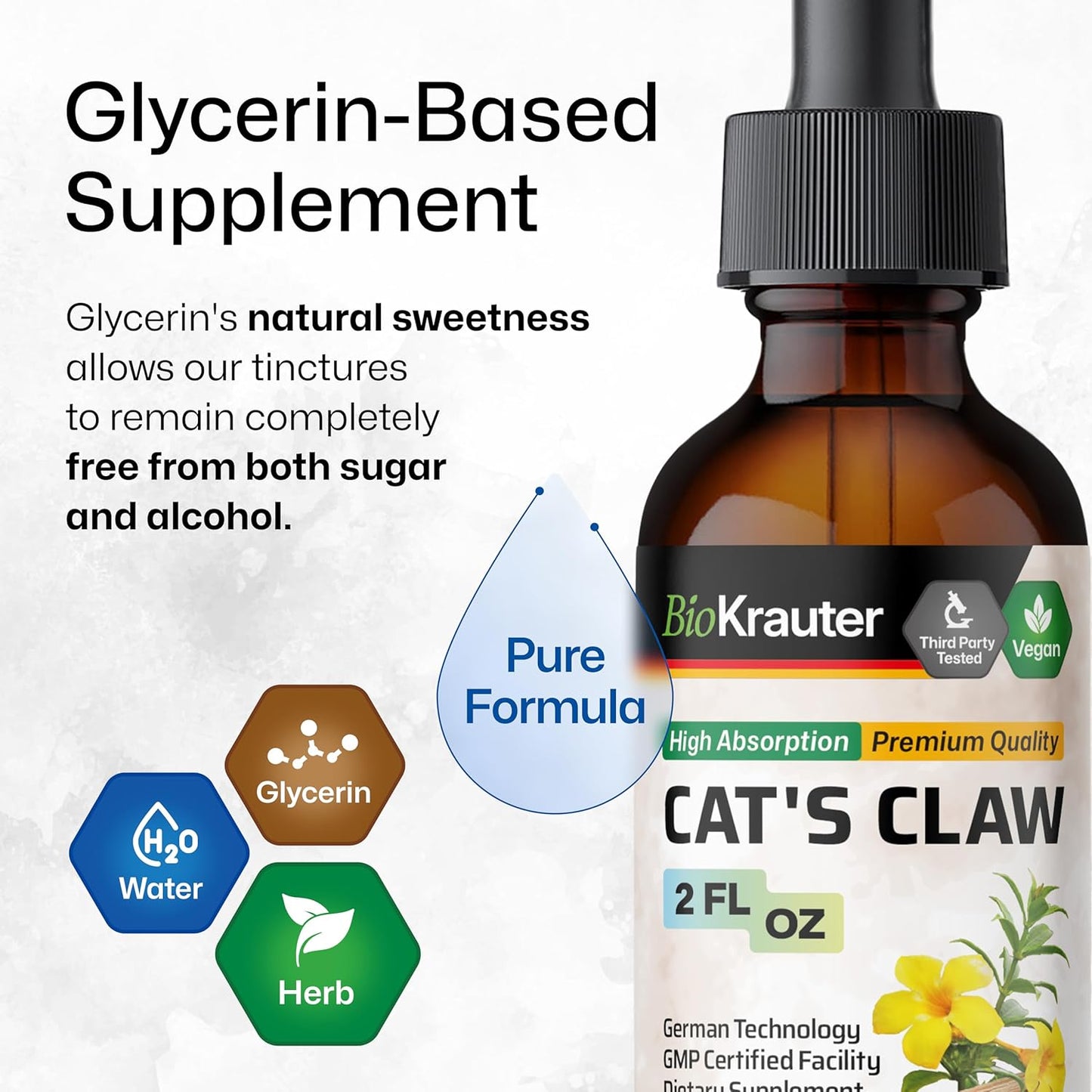 2 Fl. Oz. of Echinacea and Cat's Claw Tinctures by BIO KRAUTER