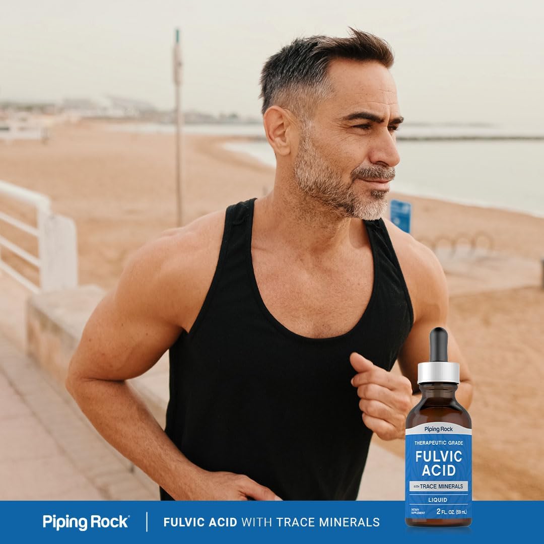 2 fl oz Piping Rock Liquid Fulvic Acid Drops with Trace Minerals - Ionic Vegetarian Supplement