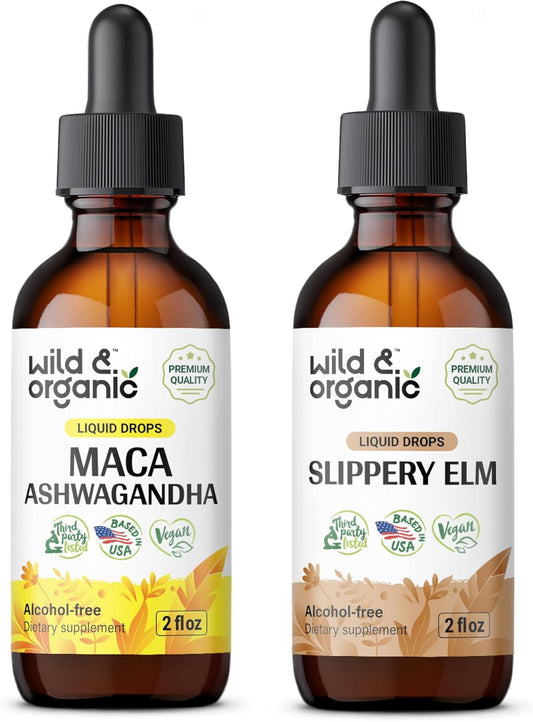 2 fl oz Wild & Organic Maca Ashwagandha + Slippery Elm Tincture Pack