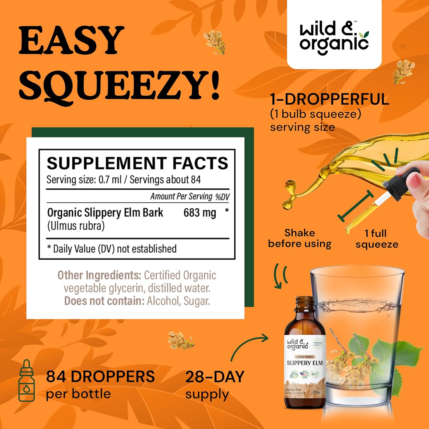 2 fl oz Wild & Organic Maca Ashwagandha + Slippery Elm Tincture Pack