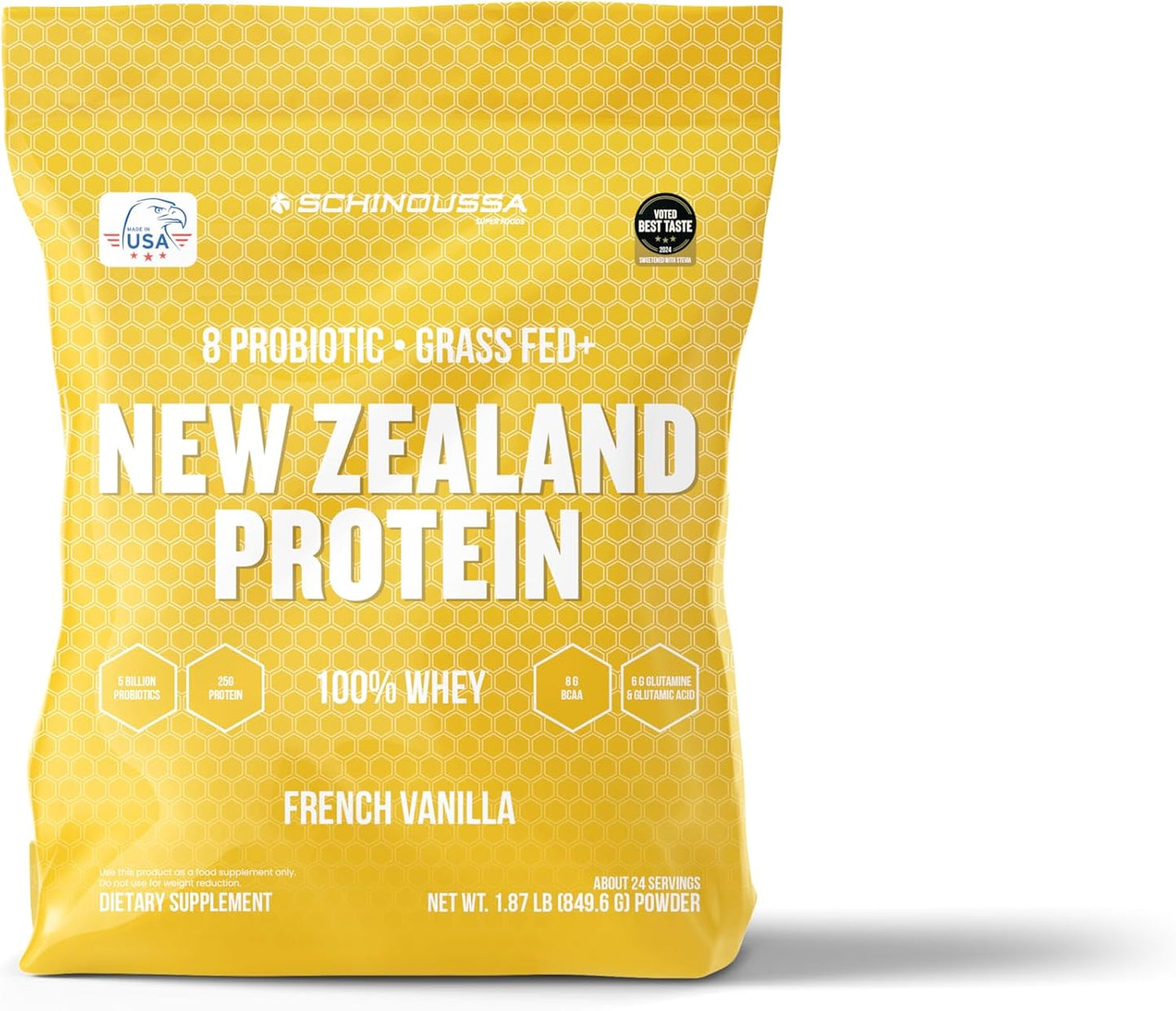 2 lb Grass-Fed Probiotic Whey Protein Powder French Vanilla - 910g - 24 Servings