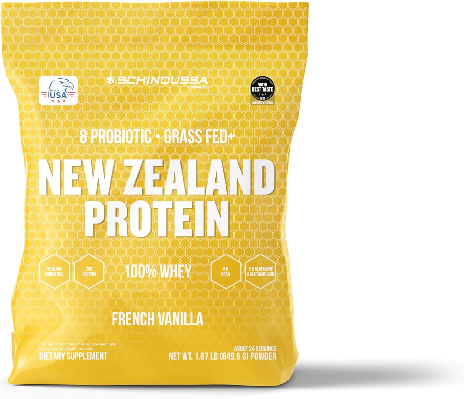 2 lb Grass-Fed Probiotic Whey Protein Powder French Vanilla - 910g - 24 Servings
